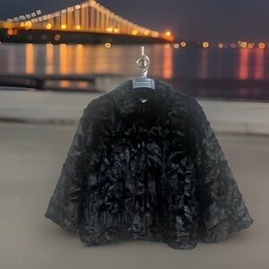 Luxurious Black Faux Fur Jacket